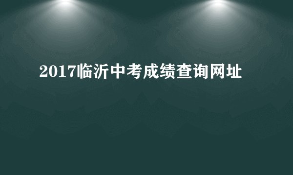 2017临沂中考成绩查询网址