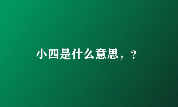小四是什么意思，？