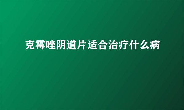 克霉唑阴道片适合治疗什么病