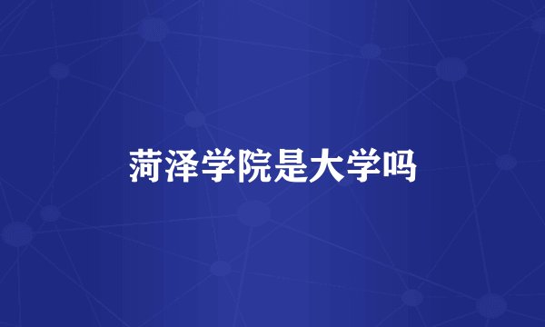 菏泽学院是大学吗