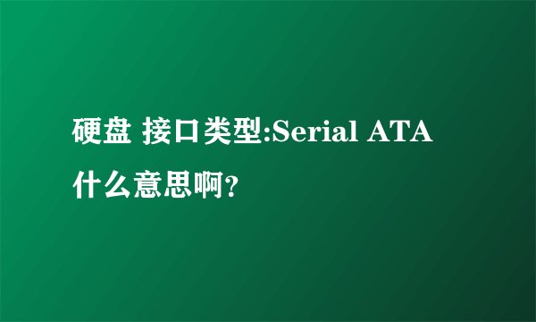 硬盘 接口类型:Serial ATA 什么意思啊？