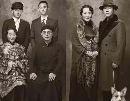 林依轮复古全家福曝光  民国公子穿越时光来找你