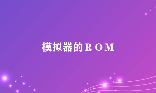 模拟器的ＲＯＭ