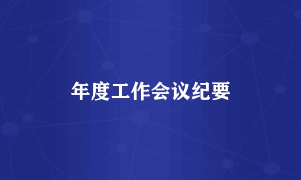 年度工作会议纪要