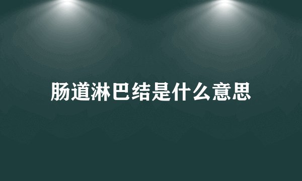 肠道淋巴结是什么意思