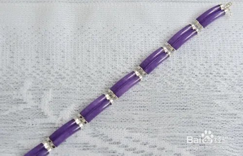 银器中的镶紫色东陵玉手链如何欣赏