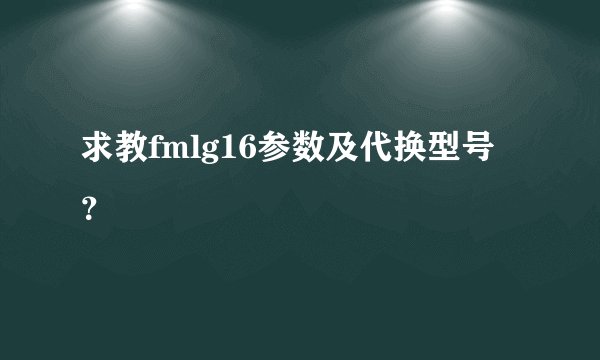求教fmlg16参数及代换型号？