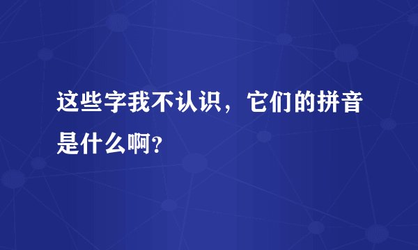 这些字我不认识，它们的拼音是什么啊？