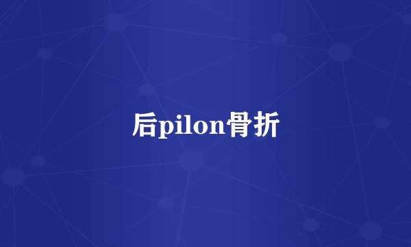 后pilon骨折