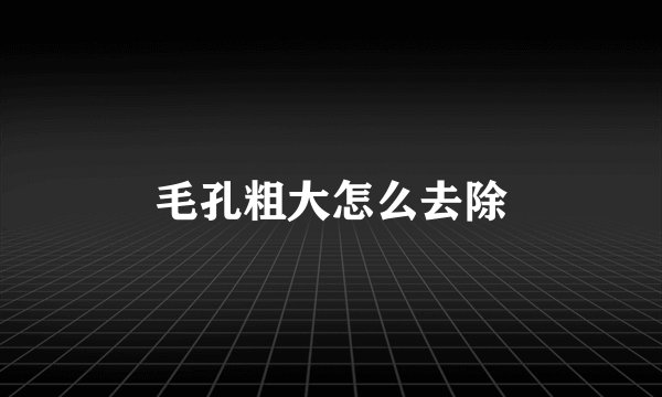 毛孔粗大怎么去除