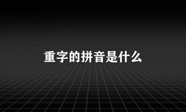 重字的拼音是什么