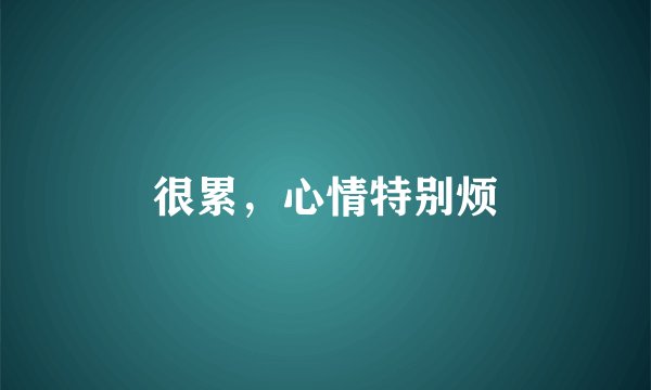 很累，心情特别烦