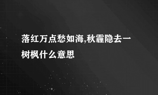 落红万点愁如海,秋霾隐去一树枫什么意思