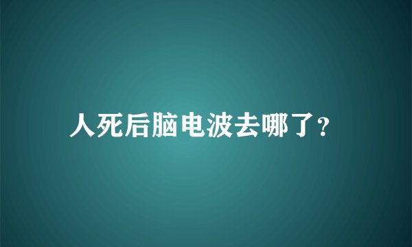 人死后脑电波去哪了？