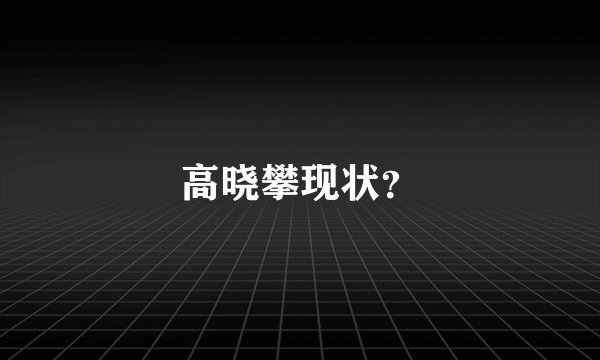 高晓攀现状？