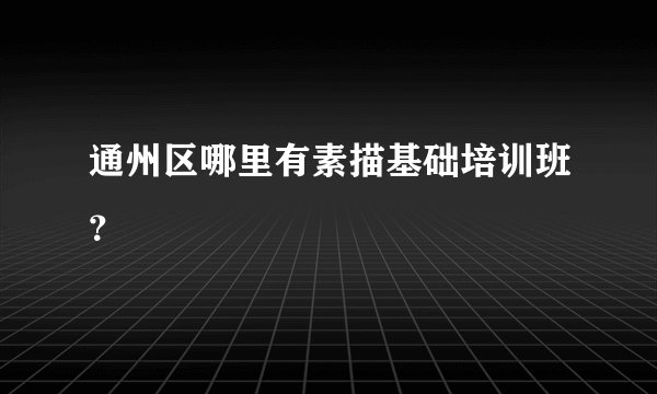 通州区哪里有素描基础培训班？