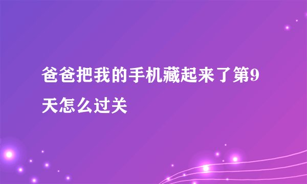 爸爸把我的手机藏起来了第9天怎么过关