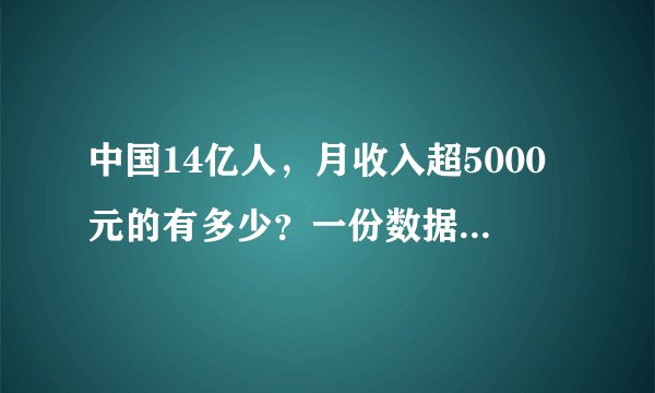 中国14亿人，月收入超5000元的有多少？一份数据透露了答案
