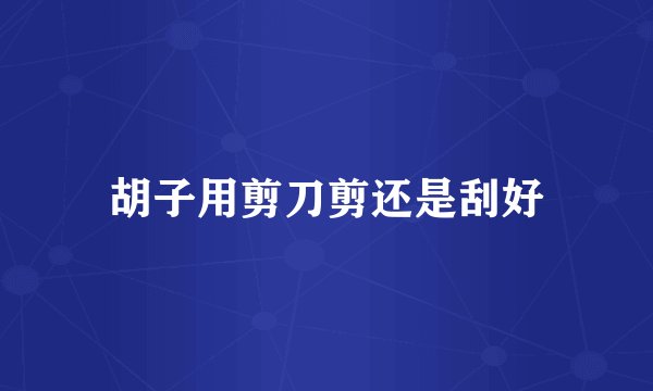 胡子用剪刀剪还是刮好