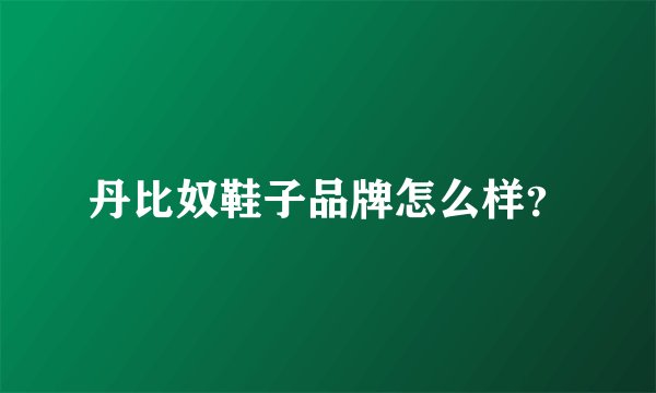 丹比奴鞋子品牌怎么样？