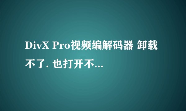 DivX Pro视频编解码器 卸载不了. 也打开不了安装目录