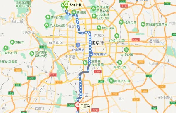 北京地铁4号线线路图
