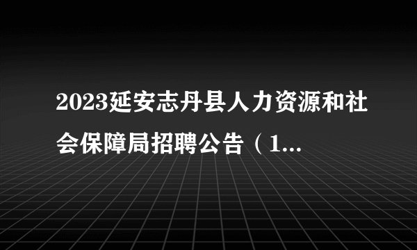 2023延安志丹县人力资源和社会保障局招聘公告（136人）