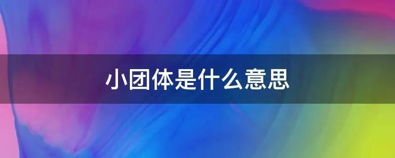小团体是什么意思