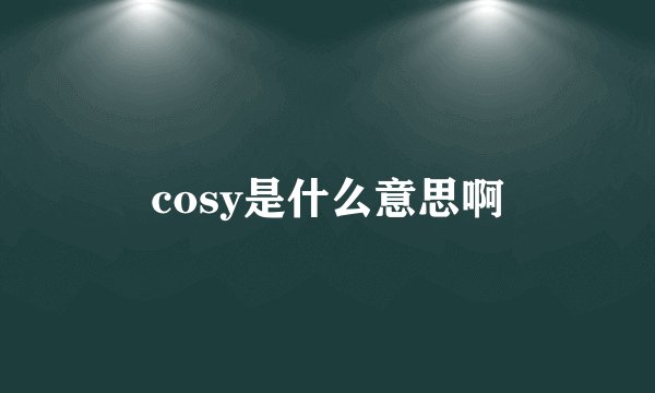 cosy是什么意思啊