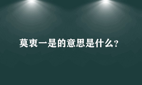 莫衷一是的意思是什么？