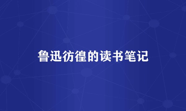 鲁迅彷徨的读书笔记