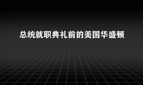 总统就职典礼前的美国华盛顿