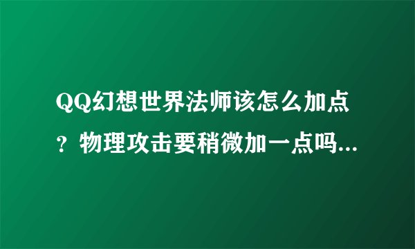 QQ幻想世界法师该怎么加点？物理攻击要稍微加一点吗大约几级时候要多少？宠物也是加智慧吗（跟主人一样）