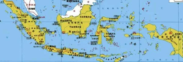 印度尼西亚在地图上的国家形状像什么
