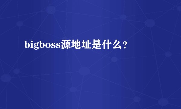 bigboss源地址是什么？