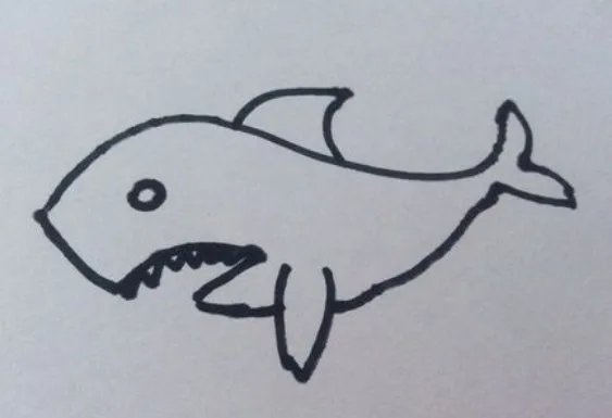 鲨鱼简笔画的步骤是什么？