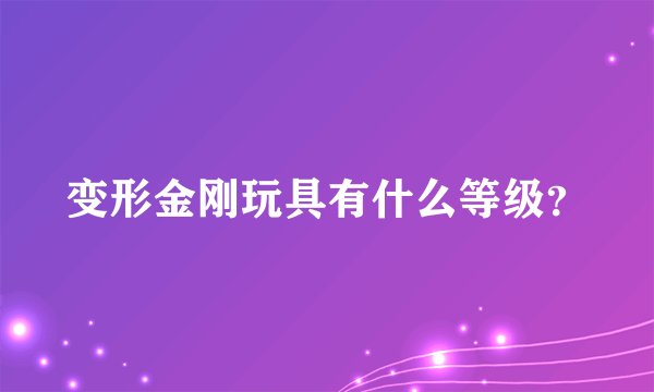 变形金刚玩具有什么等级？