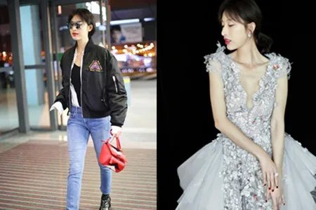 张俪何穗机场偶遇   两大女神罕见合影