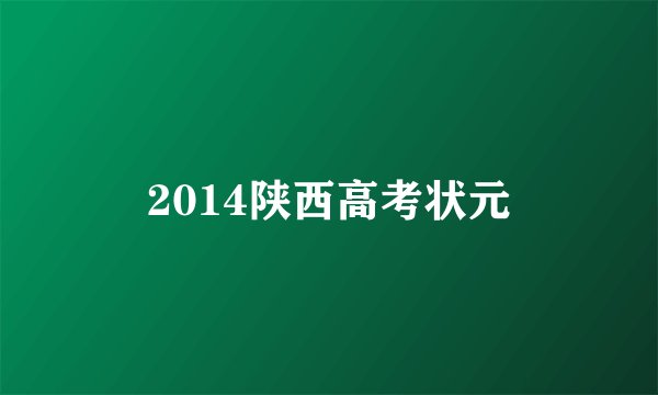 2014陕西高考状元