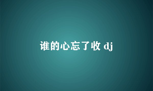 谁的心忘了收 dj