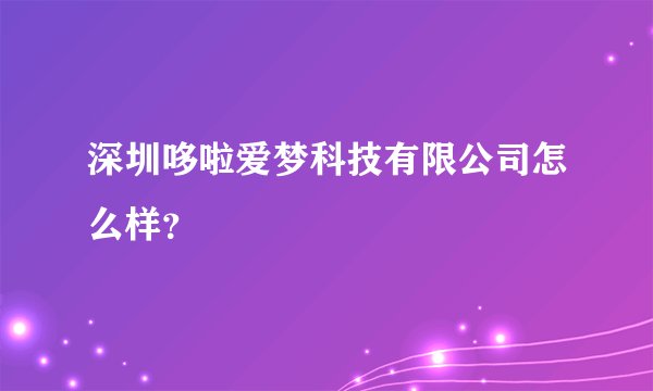深圳哆啦爱梦科技有限公司怎么样？