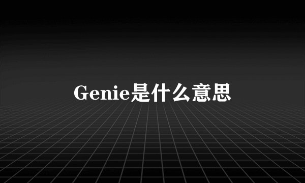 Genie是什么意思