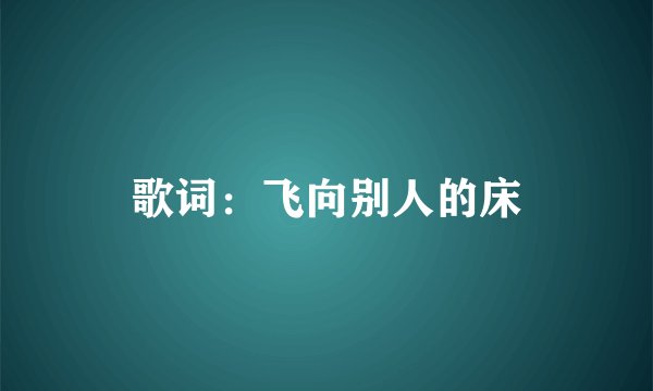 歌词：飞向别人的床
