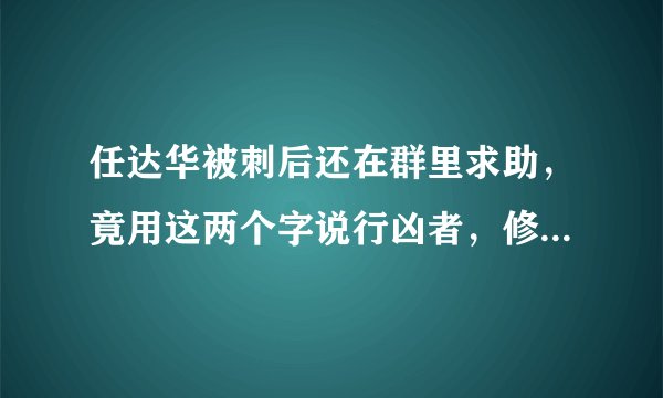 任达华被刺后还在群里求助,竟用这两个字说行凶者,修养太好了,哪两字?