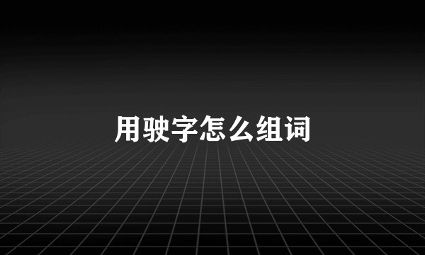 用驶字怎么组词