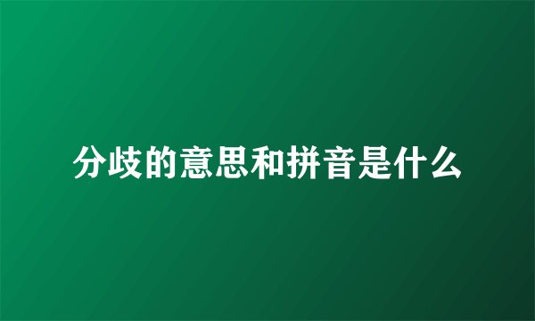 分歧的意思和拼音是什么