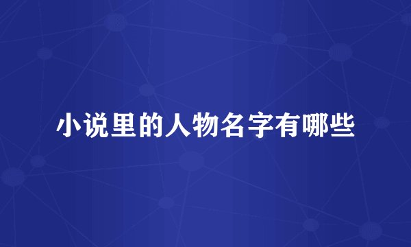 小说里的人物名字有哪些