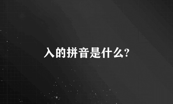 入的拼音是什么?