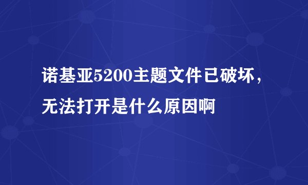 诺基亚5200主题文件已破坏，无法打开是什么原因啊