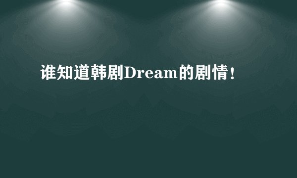 谁知道韩剧Dream的剧情！